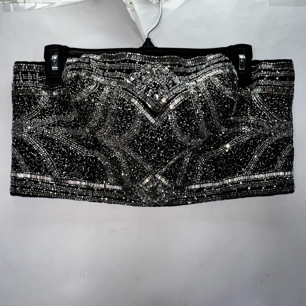 Black and Silver Beaded Skirt
